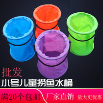Hot sell Mini hand children Buckets Folded Round Small Fish Plastic Buckets Fishing Barrels Live Fish Casks Wholesale