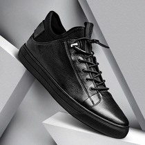 Tide brand mens shoes 2020 autumn and winter New Korean version of Joker fashion board shoes plus velvet cotton shoes mens leather shoes casual shoes