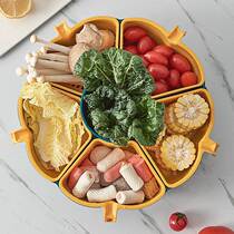 Hot pot drain basket rotating platter household vegetable platter washing dish basket hot pot side dish dish hot pot serving dish dish
