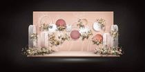Champagne color coral color wedding modern simple small fresh wedding layout renderings design draft psd source file