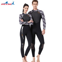 Thickened wetsuit men and women 1 5 3mm one-piece warm snorkeling jellyfish suit outdoor winter swimming swimsuit 19483