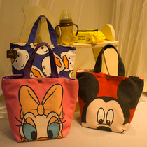 Cartoon duck bento bag Japanese lunch box bag Super stool bag Canvas bag Student bag handbag Mommy bag