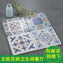 American restaurant right angle tile 200 European living room vintage floor tile Mediterranean non-slip wear-resistant kitchen tile
