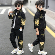 Childrens set boys autumn clothes 2021 New Korean version of foreign-style boys childrens clothing spring and autumn handsome middle and big children two sets