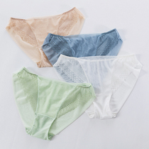 Underpants summer women's thin sexy lace briefs breathable mulberry silk silk crotch seamless low waist shorts