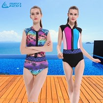 2MM wetsuit winter swimming sleeveless one-piece swimsuit Lady wind British Hainan Island wading outdoor beach clothes