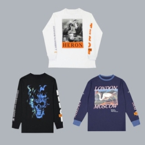 (Welfare) Heron preston crane print HP Deng Ziqi long sleeve T-shirt men and women ins Super fire