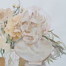 (original) Central American Academy Xiao Qing < < Pirate and Flower > Unmounted 40 * 56cm paper this watercolor painting