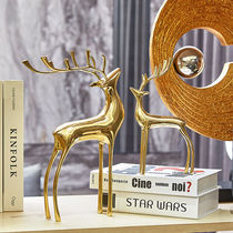 Pure copper deer ornaments light luxury high-end modern living room TV cabinet porch home model room creative soft decorations