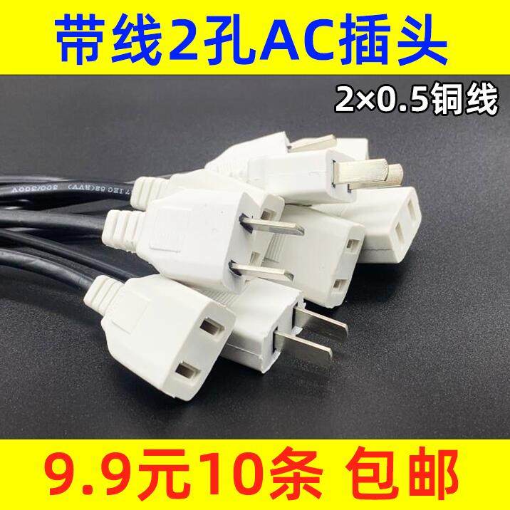 Female plug two-hole monitoring power supply with wire to male connector 220V two feet waterproof 10AC accessories Daquan
