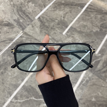 South Koreas new retro square sunglasses female round face Ocean film sun glasses mens ultraviolet Net red sun glasses women