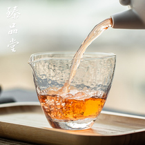 Hammer Grain Male Cup Hammer Mesh Glass Justice Cup Transparent Sub-Tea Instrumental Large Number Hand Thickened Day Style No Tea Sea