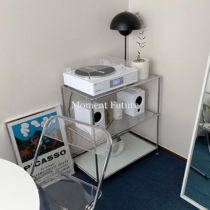 Moment Future modern minimalist small apartment glass coffee table ins home blogger square coffee table