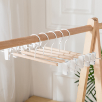 Clothing Store Pants Rack Skirt Hanger Anti Slip Wood Strap Clip Home Solid Wood Western Pants Hanging Cabinet Inner Wood Trousers Clips