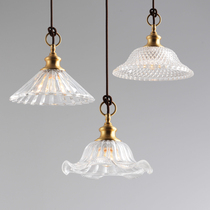 Modern Chinese Creativity Restaurant Bar Desk Chandelier Designer Extreme Jane Café Minima Glass Full Copper Small Chandelier