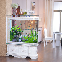 European-style screen bullet fish tank U-shaped double-sided two-sided viewing fish tank partition Xuan view small glass aquarium