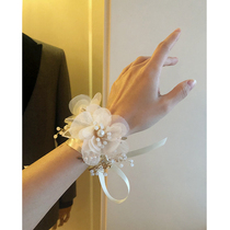 (Fairy beautiful wrist flower)High-end handmade beaded bride bridesmaid sister unity wedding wedding party hand flower