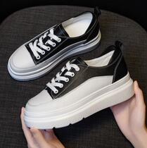 2021 spring and summer new leather inner increased small white shoes Net red with casual Joker thick bottom cake shoes womens shoes