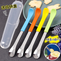 Liluqi scrape apple puree double-headed spoon Baby baby children eat fruit tableware Auxiliary food tools Feeding spoon dual-use