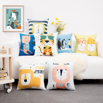 Cartoon pattern plush pillow high elastic pp cotton sofa cushion restaurant seat pillow bedroom pillow pillow cover