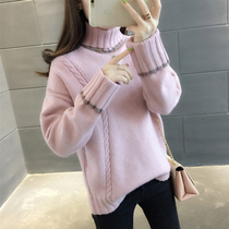 Turtleneck sweater women 2021 autumn and winter clothes New loose thick knitted base shirt Joker inside and outside wear Foreign style