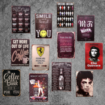 Retro tin painting bar decoration cafe soft wall pendant living room balcony beer slogan iron craft