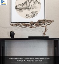 Chinese style welcome pine iron ornaments living room entrance aisle desktop metal decoration hotel pine sculpture decorations