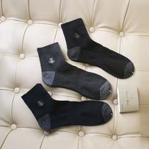 Outdoor peak] outer single male embroidery osmanthus double needle moisture wicking tube leisure sports socks three pairs 4324