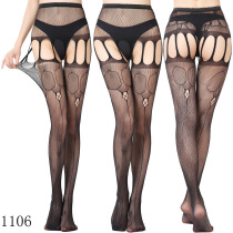  Sexy high tube socks Lace black transparent stockings non-removable suspenders over the knee long tube thigh socks light and light