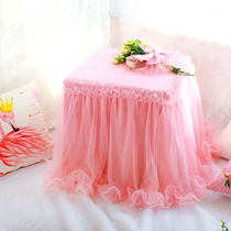 Korean lace princess wind safe cover all-inclusive long bedside table cover multifunctional dust cover towel tribute satin Jacquard