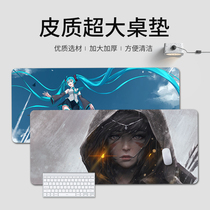 Leather mouse pad animation two-dimensional leather writing office table pad small student dormitory Game e-sports puleather waterproof pad cool cartoon boys custom laptop keyboard pad