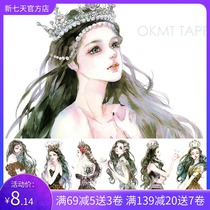 OKMT New seven days and paper tape hand account ENOFNO decorative characters whole roll Black Swan hand tent sticker non-split