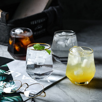 Nordic gold hexagonal whiskey glass household wine glass cocktail crystal glass bar Cup