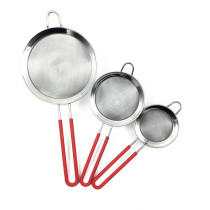 HMY silicone handlebar stainless steel leaking spoon for dumplings Leaking Shovel Filter Shovel Stainless Steel Leaking Spoon Kitchenware 1P