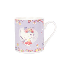 Hello Kitty flower brocade purple mug