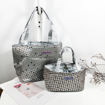 Nordic large lunch box bag simple work hand-held rice bag student lunch lunch bag insulated picnic bag