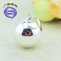 S990 pure silver round ball pendant Korean version fashion light ball round pearl pendant lady big hang pendant sweater necklace