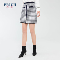 PRICH new simple Plaid commuter fashion fashion fashion classic skirt PRWKA1101M