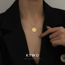 Korean fashion temperament simple new port style custom round brand necklace women Net red tide blogger cold wind choker