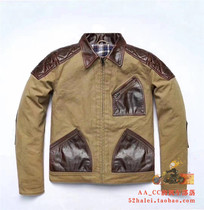 uglybros hareindian riding jacket protector oil wax leather canvas splicing retro riding suit jacket