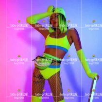 Bar Fluorescent Party Queen Bikini Costume Set