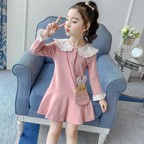 Girls Autumn Dress 2020 New Korean Wave Point Baby Princess Skirt Autumn Long Sleeve Doll Collar