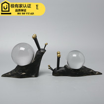 Chinese classical modern soft clothing store model high-end living room home TV cabinet animal snail sculpture small ornaments