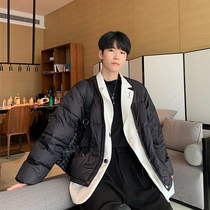 Hualun winter light warm down jacket coat Hanfeng chic fake two cotton coat mens thick tide brand cotton suit