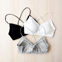 Cotton beauty back belt bra summer-emptied together backless Palm cup chest pad cup one underwear bra