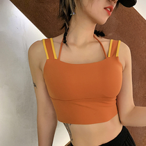 Mu Meimei color sports underwear womens shockproof running fitness vest suspender bra beauty back training yoga bra