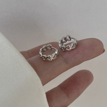 Cute minus age 9 2 5 pure silver heart-shaped ear ring bathing to sleep without picking up the ear button Earrings temperament small woman