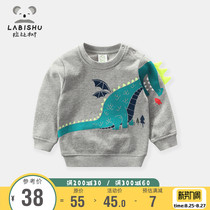  Rabi Tree new product boys little dinosaur flocking printed sweater Children baby casual jacket Infant spring clothes
