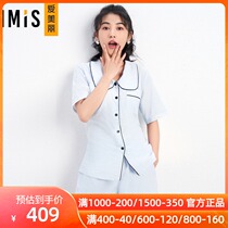 Love beautiful shopping mall pajamas women cotton spring and summer thin can wear lapel pocket home suit IM46BBM1