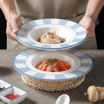 Top Gometamide Hotel Cutlery Pendulum Pan Imitation Porcelain Creative Dish Dish Western Dining Soup Dish Deep Pan Restaurant Pasta Dishes Commercial